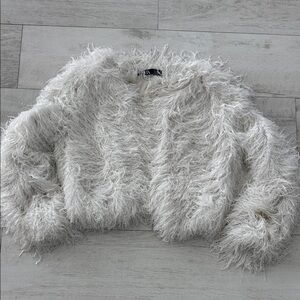 Zara Cream Faux Fur Jacket